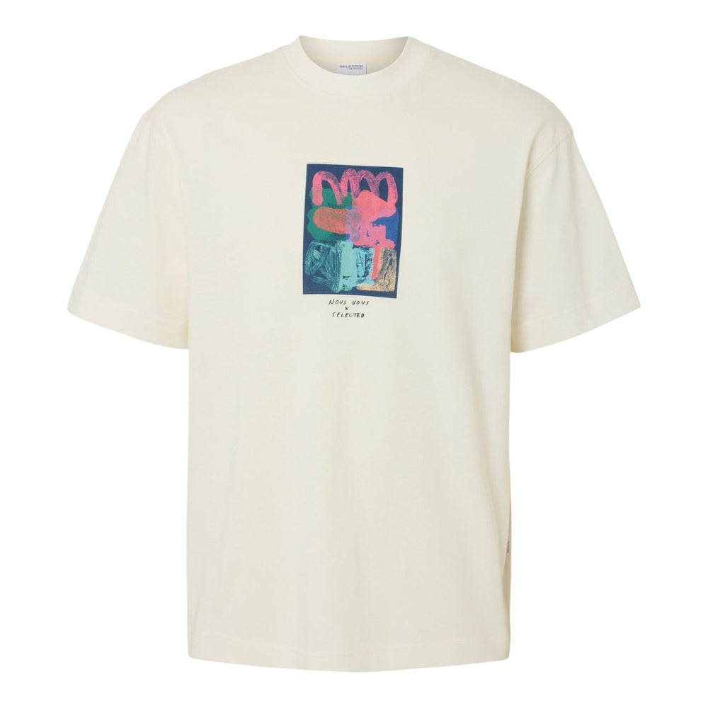 Selected Homme Relax Will License O - Neck Tee - White - T-Shirt di Selected Homme | Francis Concept