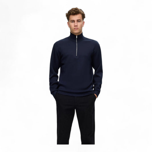SELECTED HOMME SLHEMANUEL SOFT ZIP HIGH NECK SWEAT NOOS - Felpe di Selected Homme | Francis Concept