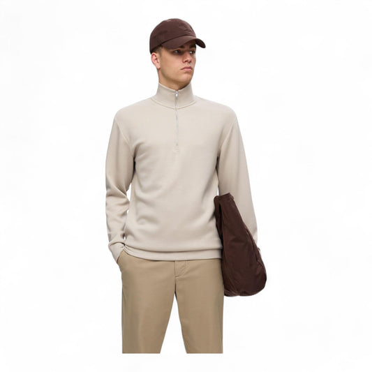 SELECTED HOMME SLHEMANUEL SOFT ZIP HIGH NECK SWEAT NOOS - Felpe di Selected Homme | Francis Concept
