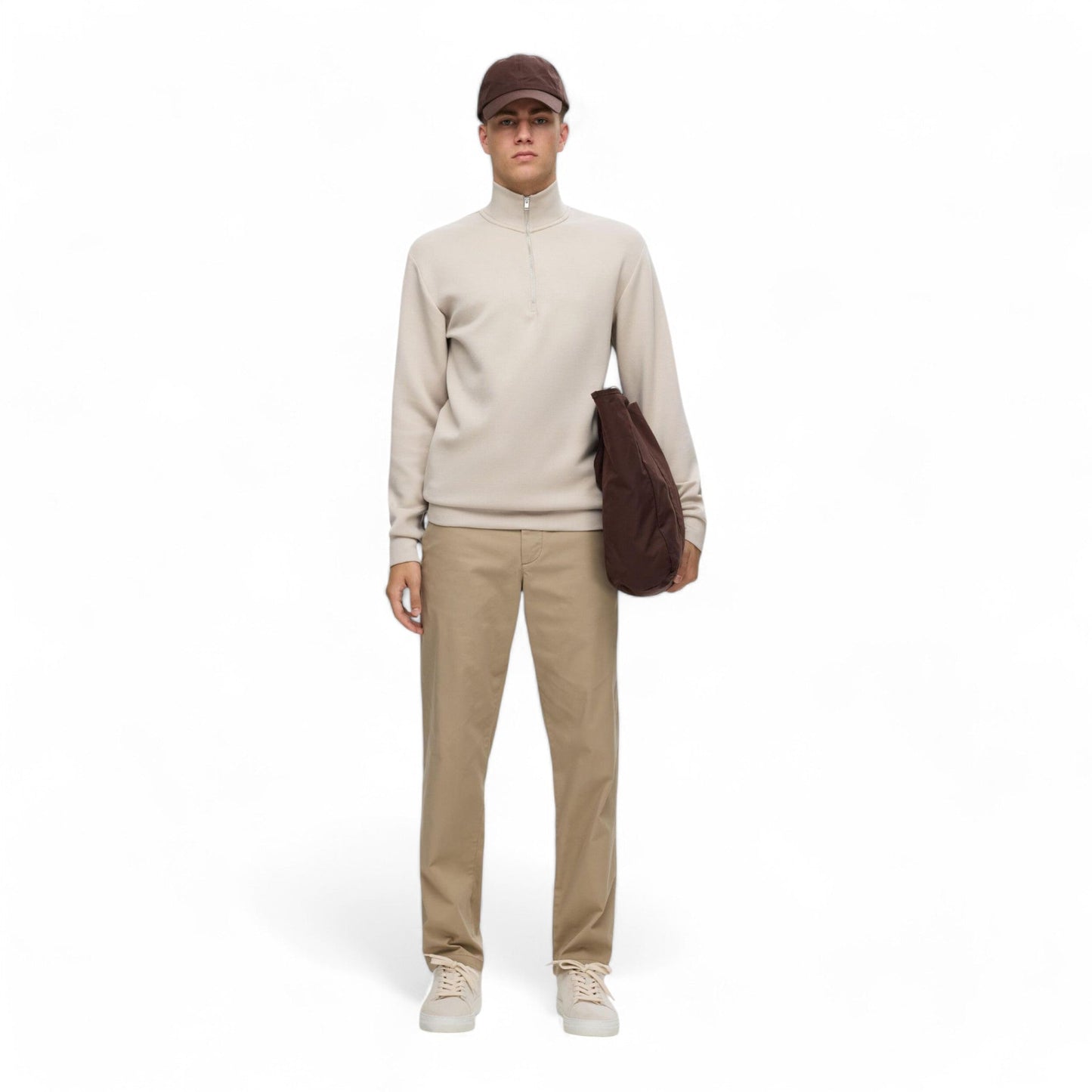 SELECTED HOMME SLHEMANUEL SOFT ZIP HIGH NECK SWEAT NOOS - Felpe di Selected Homme | Francis Concept