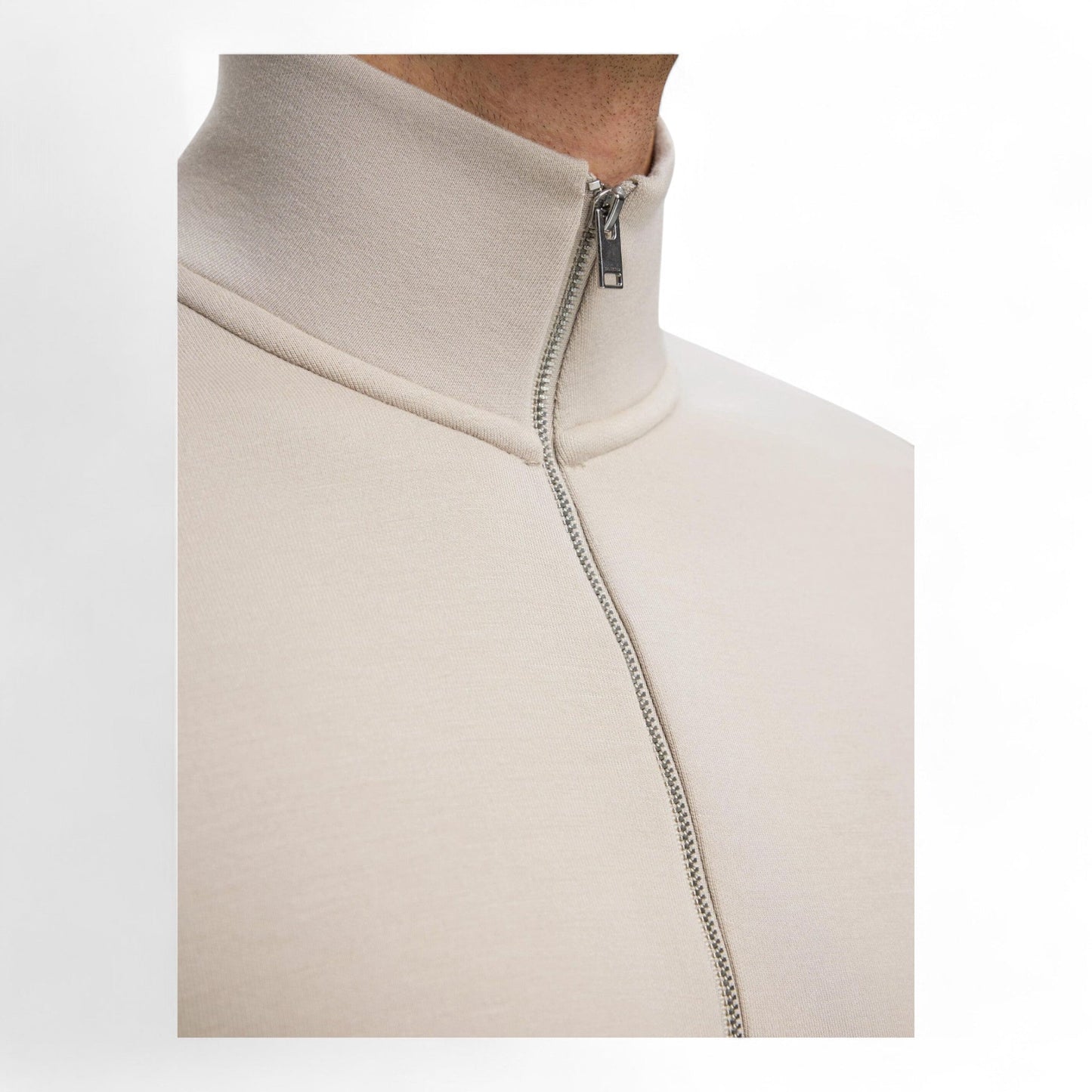 SELECTED HOMME SLHEMANUEL SOFT ZIP HIGH NECK SWEAT NOOS - Felpe di Selected Homme | Francis Concept