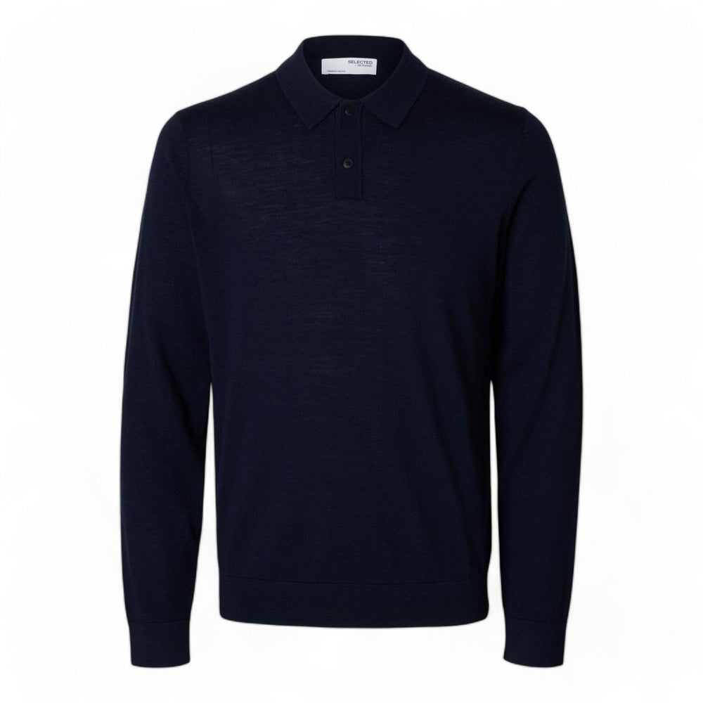 SELECTED HOMME SLHTRAY LS KNIT MERINO POLO NOOS - Maglieria di Selected Homme | Francis Concept