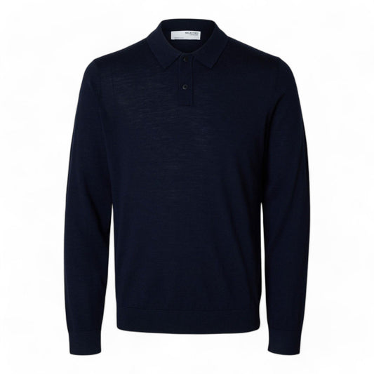 SELECTED HOMME SLHTRAY LS KNIT MERINO POLO NOOS - Maglieria di Selected Homme | Francis Concept