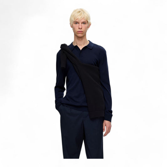 SELECTED HOMME SLHTRAY LS KNIT MERINO POLO NOOS - Maglieria di Selected Homme | Francis Concept