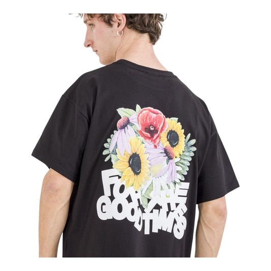 T-Shirt Dr Denim Trooper Tee - Black Flower Times - T-Shirt di Dr.Denim | Francis Concept