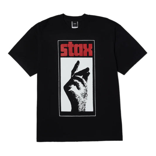 T-Shirt Huf Stax Snap S/S Tee - Black - T-Shirt di HUF | Francis Concept