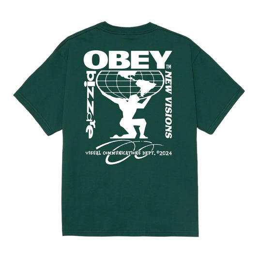 T-Shirt Obey Bizzarre New Visions Tee - Rain Forest - T-Shirt di Obey | Francis Concept