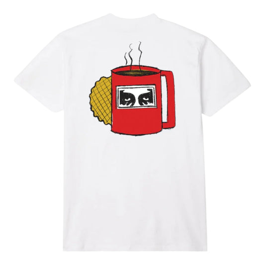 T-Shirt Obey Coffe Cup Tee - White - T-Shirt di Obey | Francis Concept