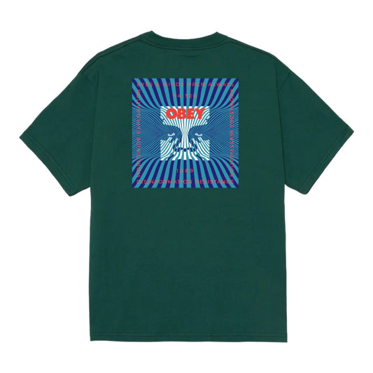 T-Shirt Obey Disinformation Resistence Tee - Rain Forest - T-Shirt di Obey | Francis Concept
