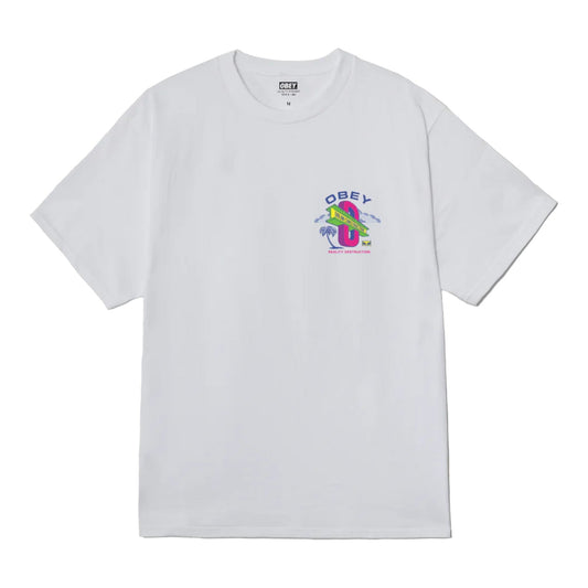T-Shirt Obey Dream Construction Tee - White - T-Shirt di Obey | Francis Concept