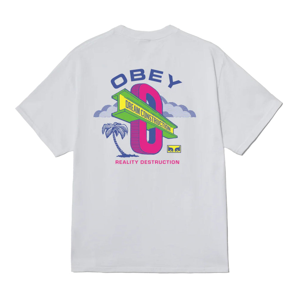 T-Shirt Obey Dream Construction Tee - White - T-Shirt di Obey | Francis Concept