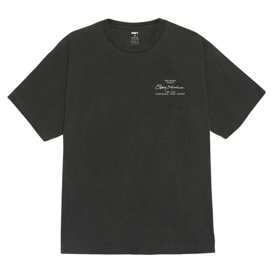 T-Shirt Obey Instititute Tee - Pigment Dusty Black-Francis Concept