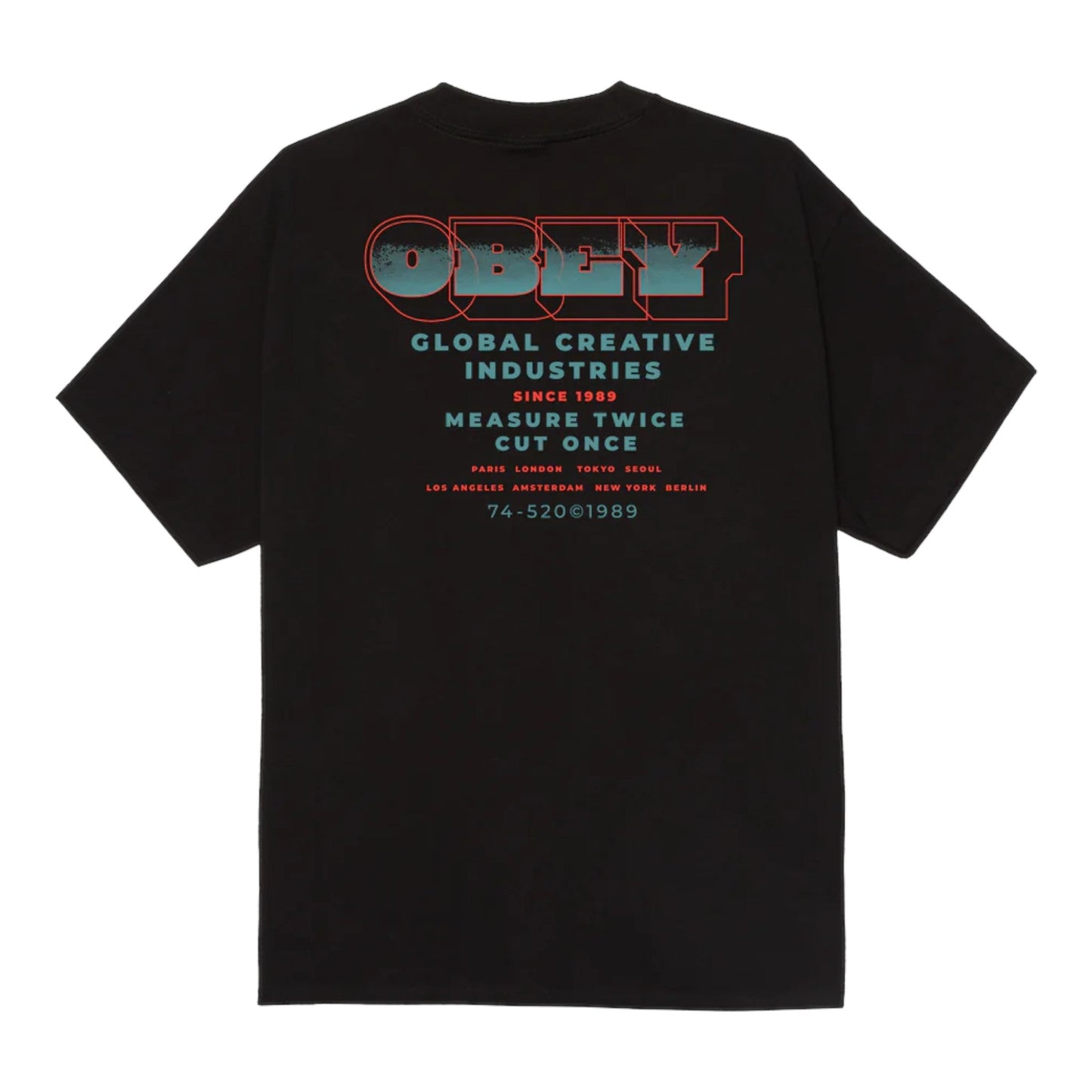 T-Shirt Obey Measure Twice Tee - Black - T-Shirt di Obey | Francis Concept