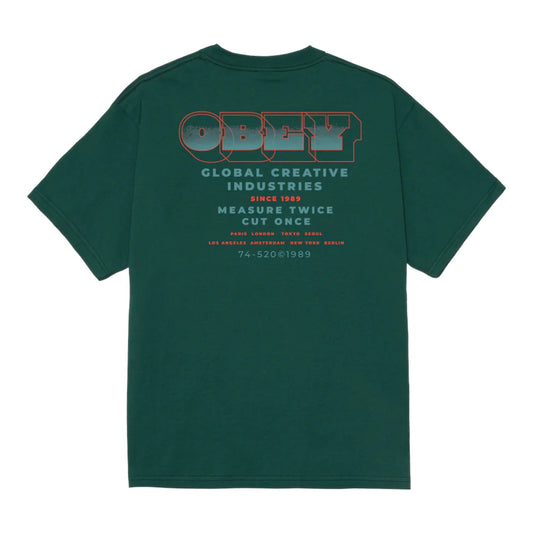 T-Shirt Obey Measure Twice Tee - Rain Forest - T-Shirt di Obey | Francis Concept