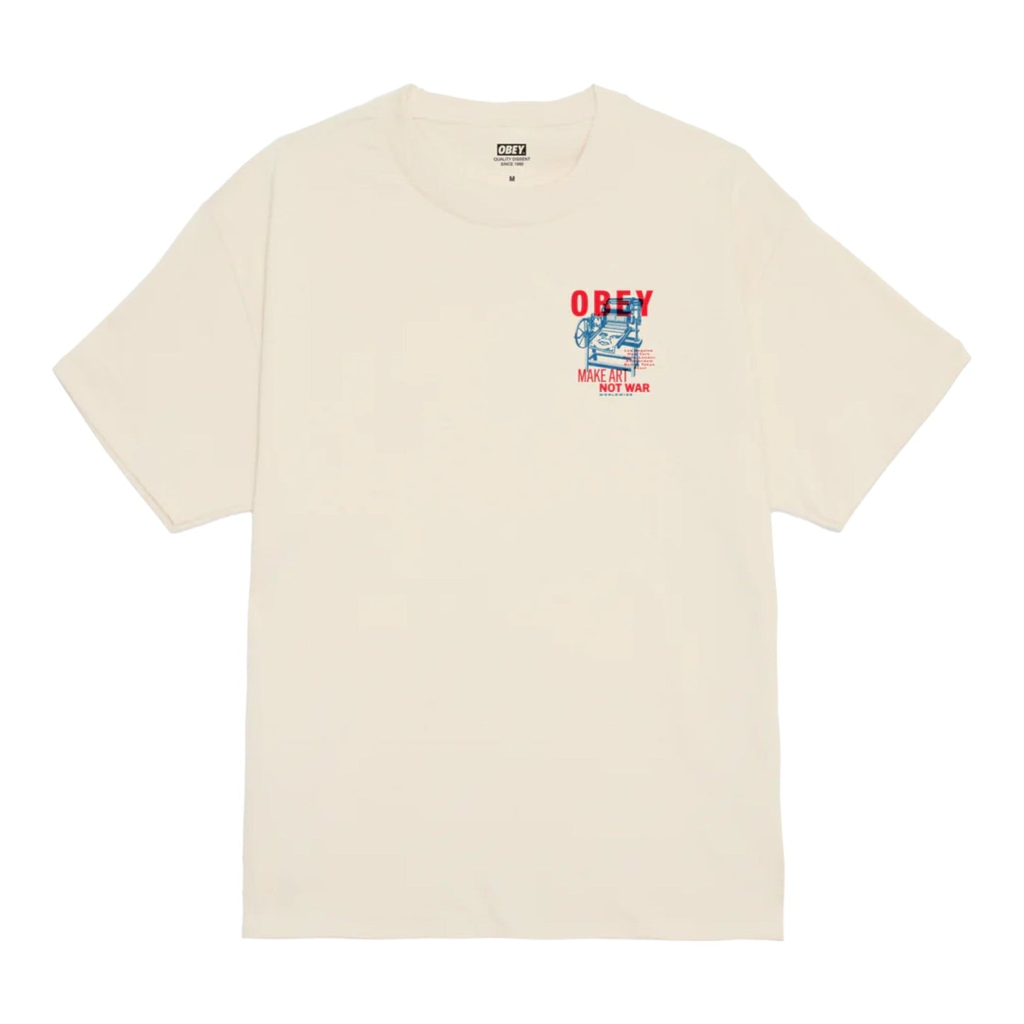 T-Shirt Obey Printing Press Make Art Tee - Cream - T-Shirt di Obey | Francis Concept