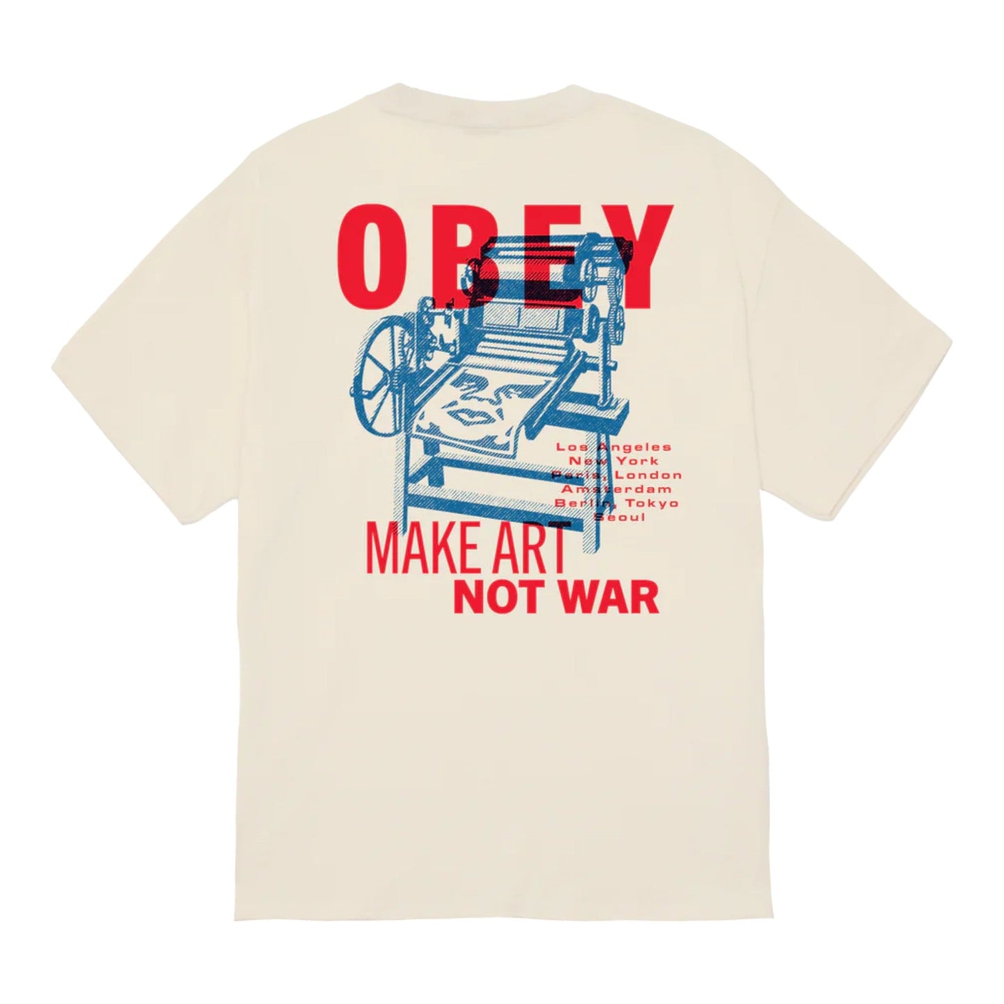 T-Shirt Obey Printing Press Make Art Tee - Cream - T-Shirt di Obey | Francis Concept