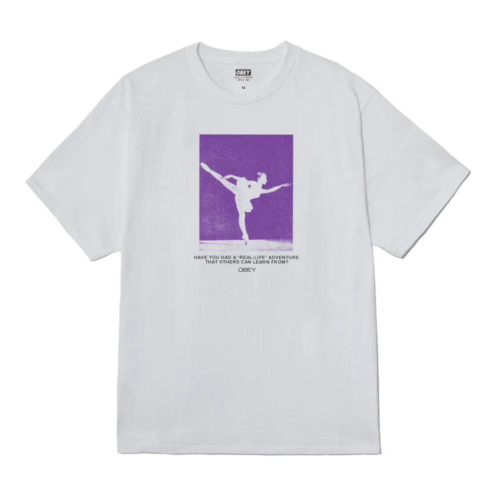 T-Shirt Obey Real Life Tee - White - T-Shirt di Obey | Francis Concept