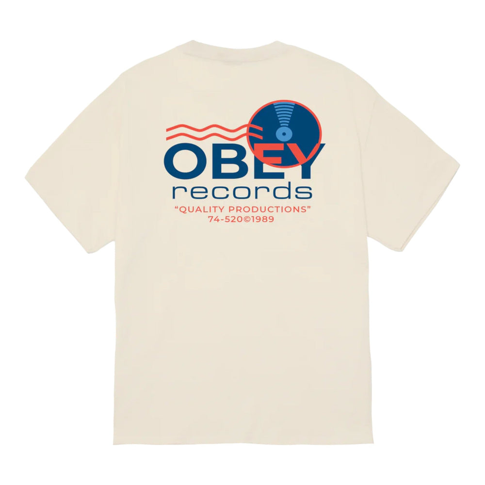 T-Shirt Obey Records Sound Waves Tee - Cream - T-Shirt di Obey | Francis Concept