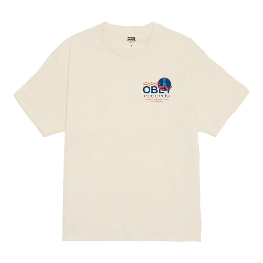 T-Shirt Obey Records Sound Waves Tee - Cream - T-Shirt di Obey | Francis Concept