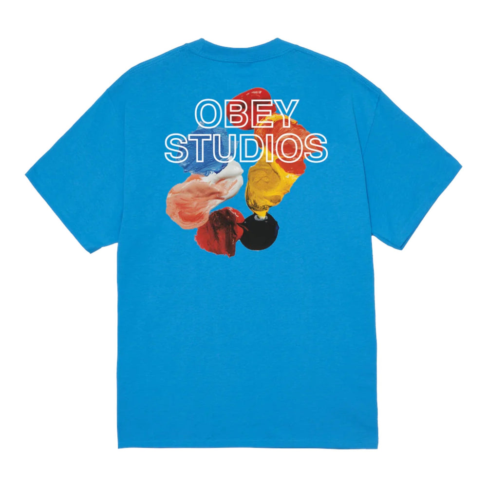 T-Shirt Obey Studios Palette Tee - Azure Blue - T-Shirt di Obey | Francis Concept