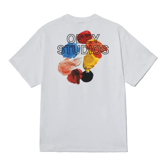 T-Shirt Obey Studios Palette Tee - White - T-Shirt di Obey | Francis Concept