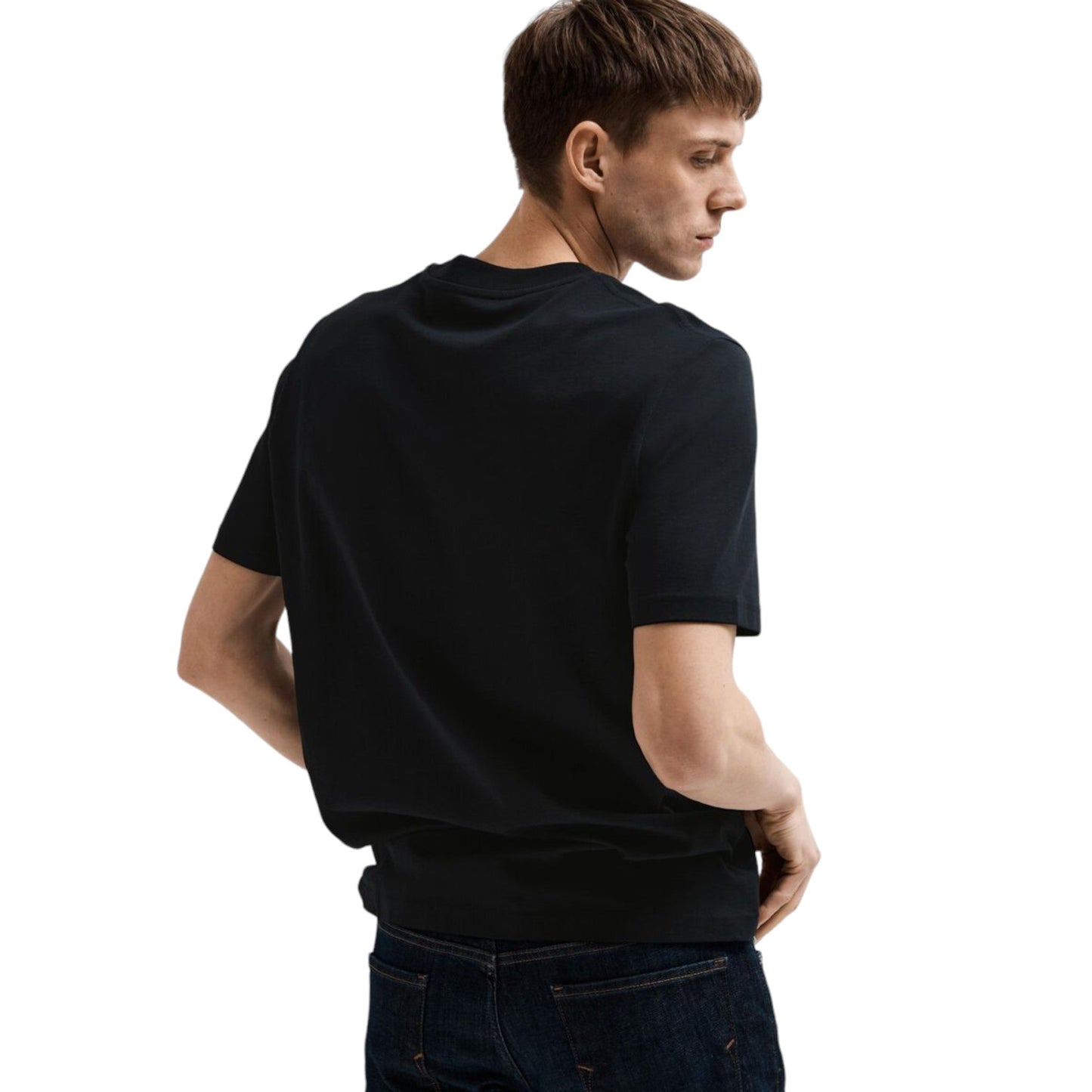 T-Shirt Selected Homme Relaxed Neck Tee - Black - T-Shirt di Selected | Francis Concept