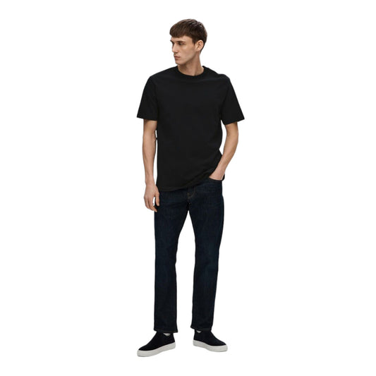 T-Shirt Selected Homme Relaxed Neck Tee - Black - T-Shirt di Selected | Francis Concept