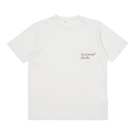 T-Shirt Universal Works Print Pocket Tee - Ecru - T-Shirt di Universal Works | Francis Concept