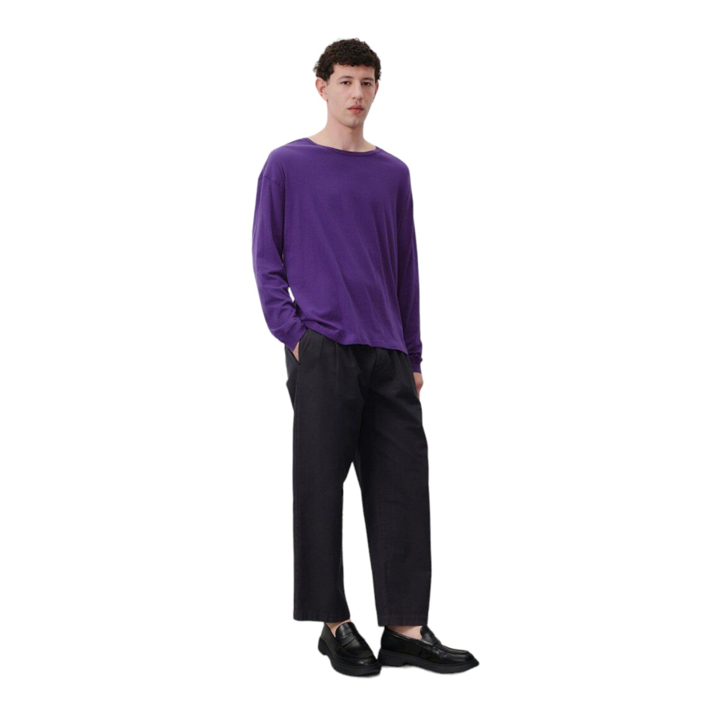 T-Shirt Uomo a manica lunga American Vintage Man Longsleeve Shirt Gamipy - Viola - Maglieria di American Vintage | Francis Concept