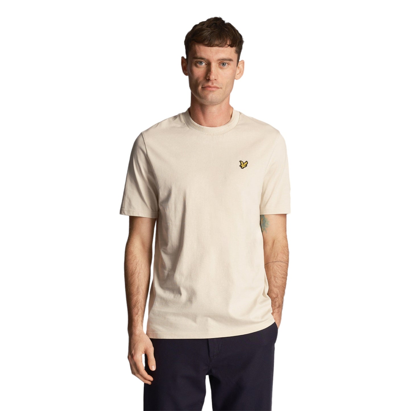 T-Shirt Uomo Lyle & Scott Rally Tipped - Beige - T-Shirt di Lyle and Scott | Francis Concept