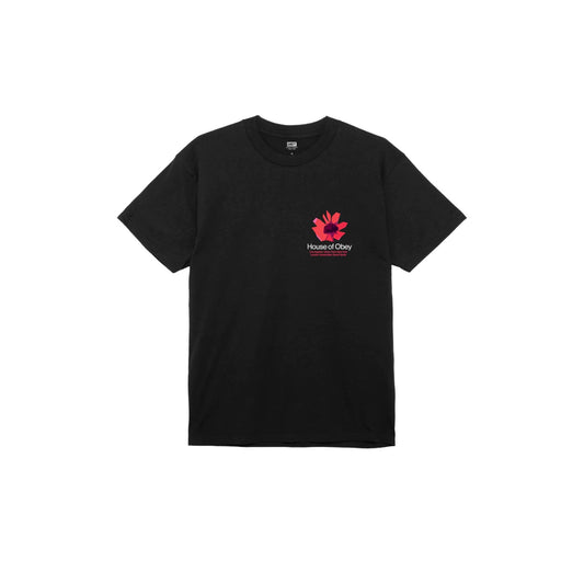 T-shirt Uomo Obey House Of Obey Floral Classic Tee - Nero - T-Shirt di Obey | Francis Concept