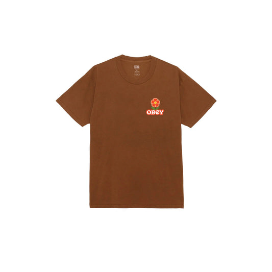 T-shirt Uomo Obey Make Art Not War Flower - Marrone - T-Shirt di Obey | Francis Concept