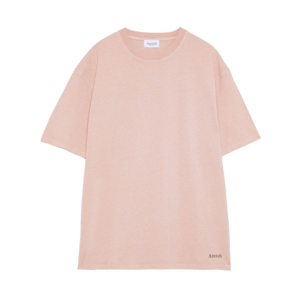 T-shirt Uomo oversize Amish Unisex Micro Logo AMISH Jersey . Grey pink Rosa - T-Shirt di Amish | Francis Concept