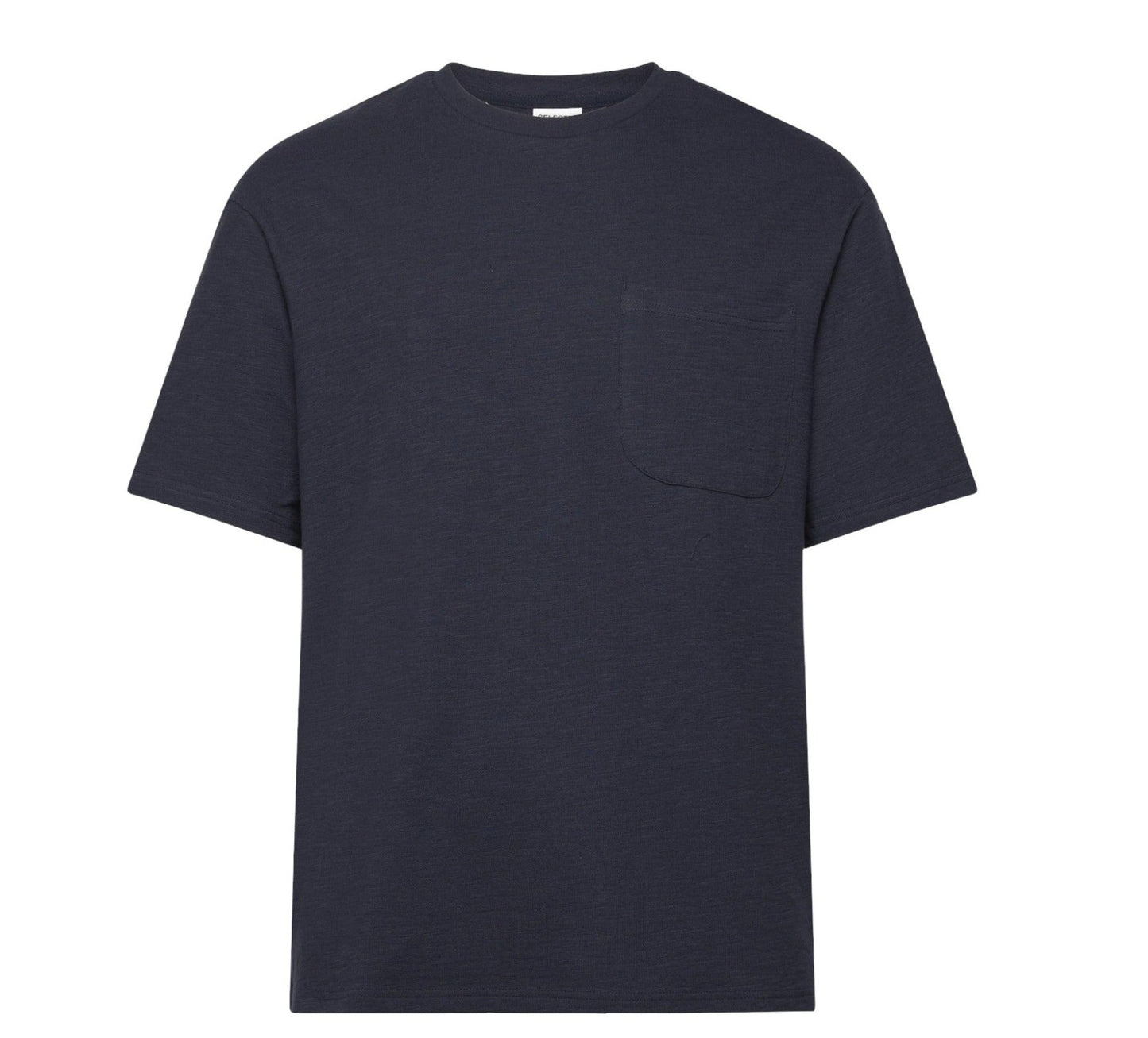 T-shirt Uomo Selected Homme Slub SS O - Neck Tee - Blu - T-Shirt di Selected | Francis Concept