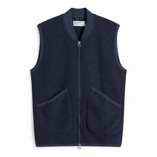 Gilet Liner Universal Works Zip Waistcoat - Navy Francis Concept