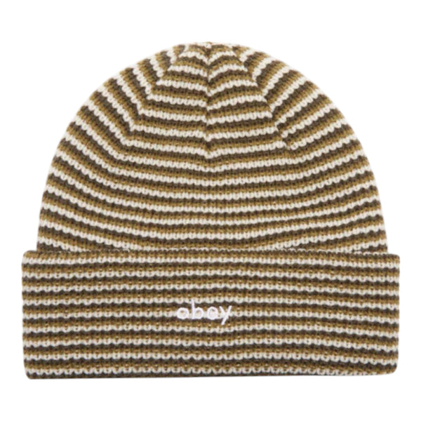 Berretto Obey Parker Striped Beanie - Green Multi Francis Concept