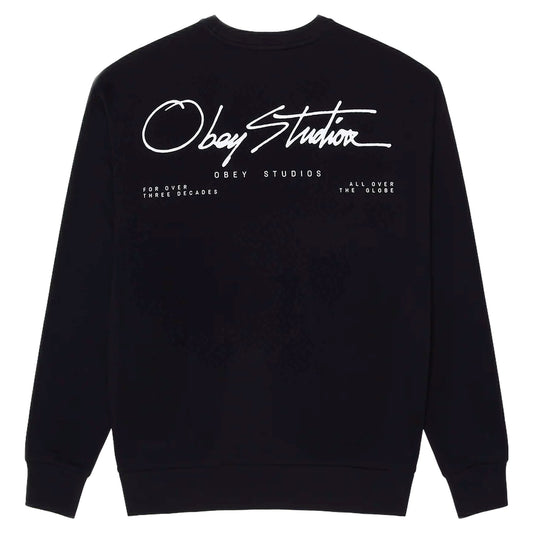Felpa Obey Autograph Crew Fleece - Black
