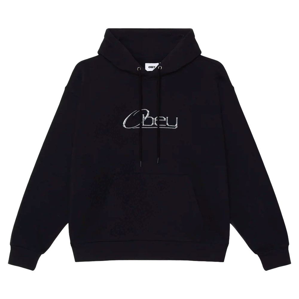 Felpa Obey Chrome Hood Fleece - Black