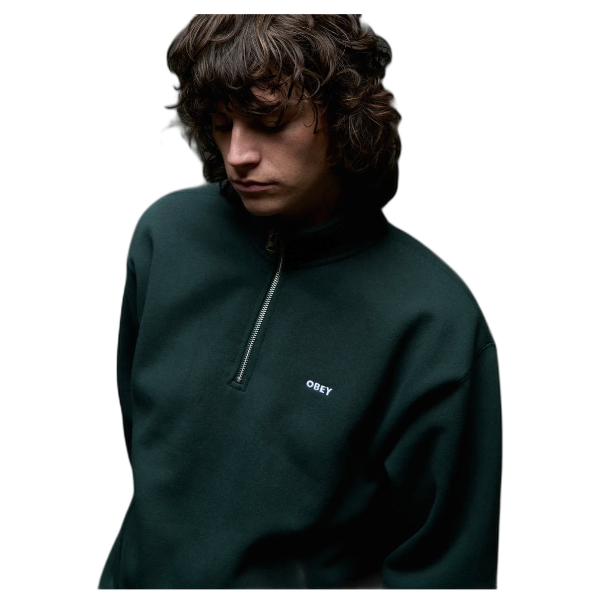Felpa Obey Established Works Bold Mockneck Fleece - Green Fleece