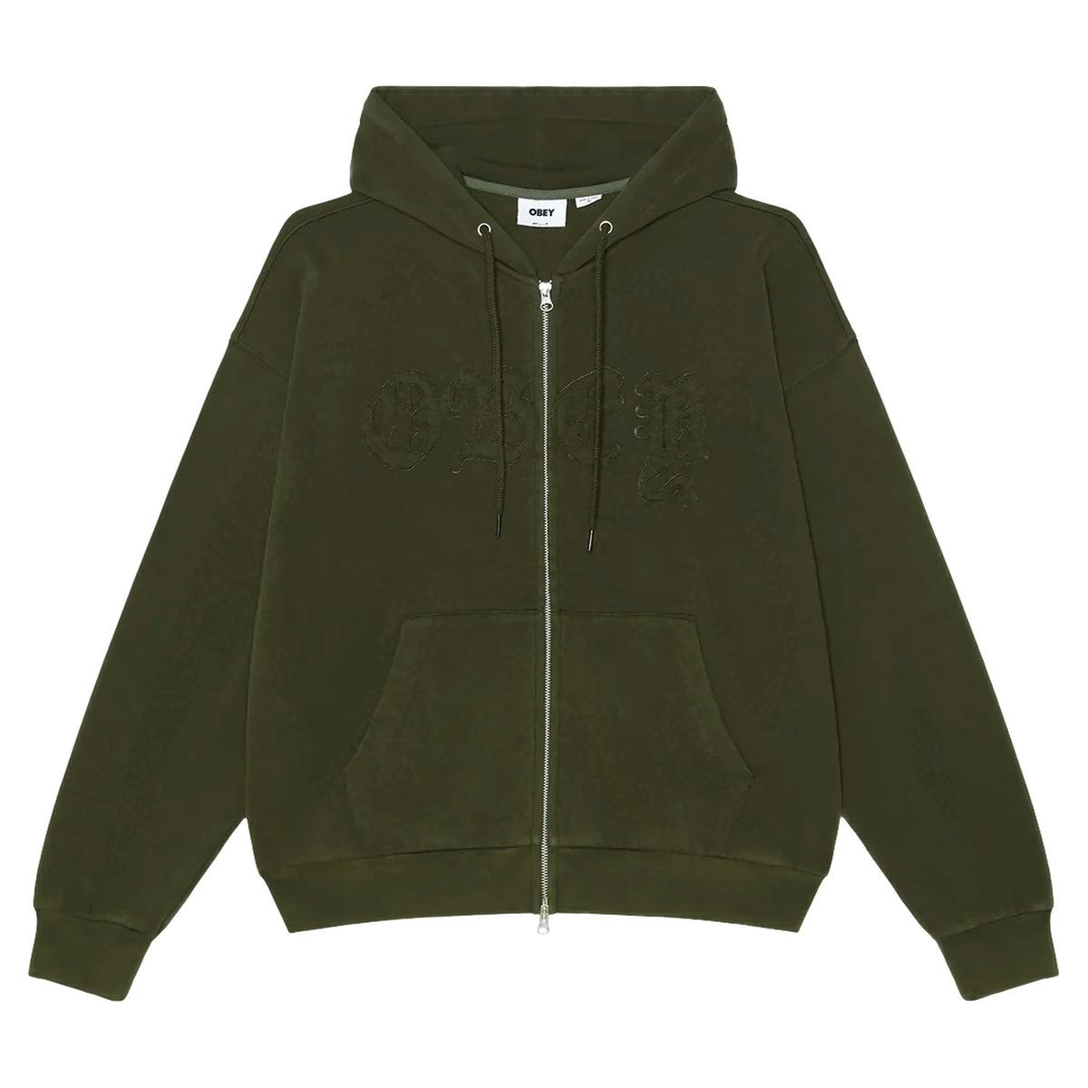 Felpa Obey Gothic Zip Hood - Dusty Black Limo