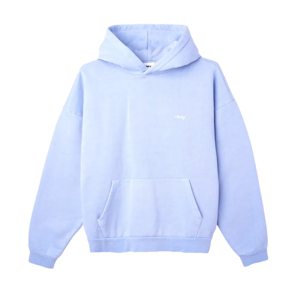 Felpa Uomo Obey Lowercase Pigment Hood Fleece - Blue Francis Concept