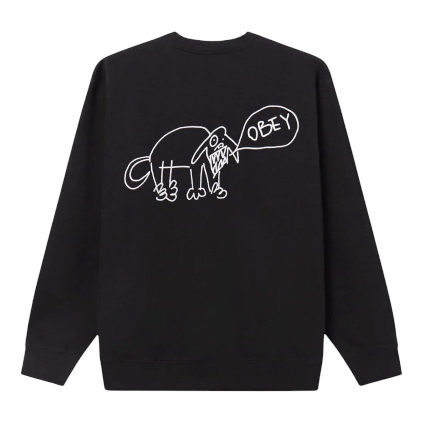 Felpa Uomo Obey Dog Doodle Crew Fleece - Black Francis Concept