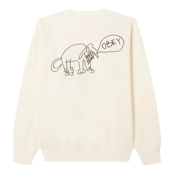 Felpa Uomo Obey Dog Doodle Crew Fleece - Unbleached Francis Concept