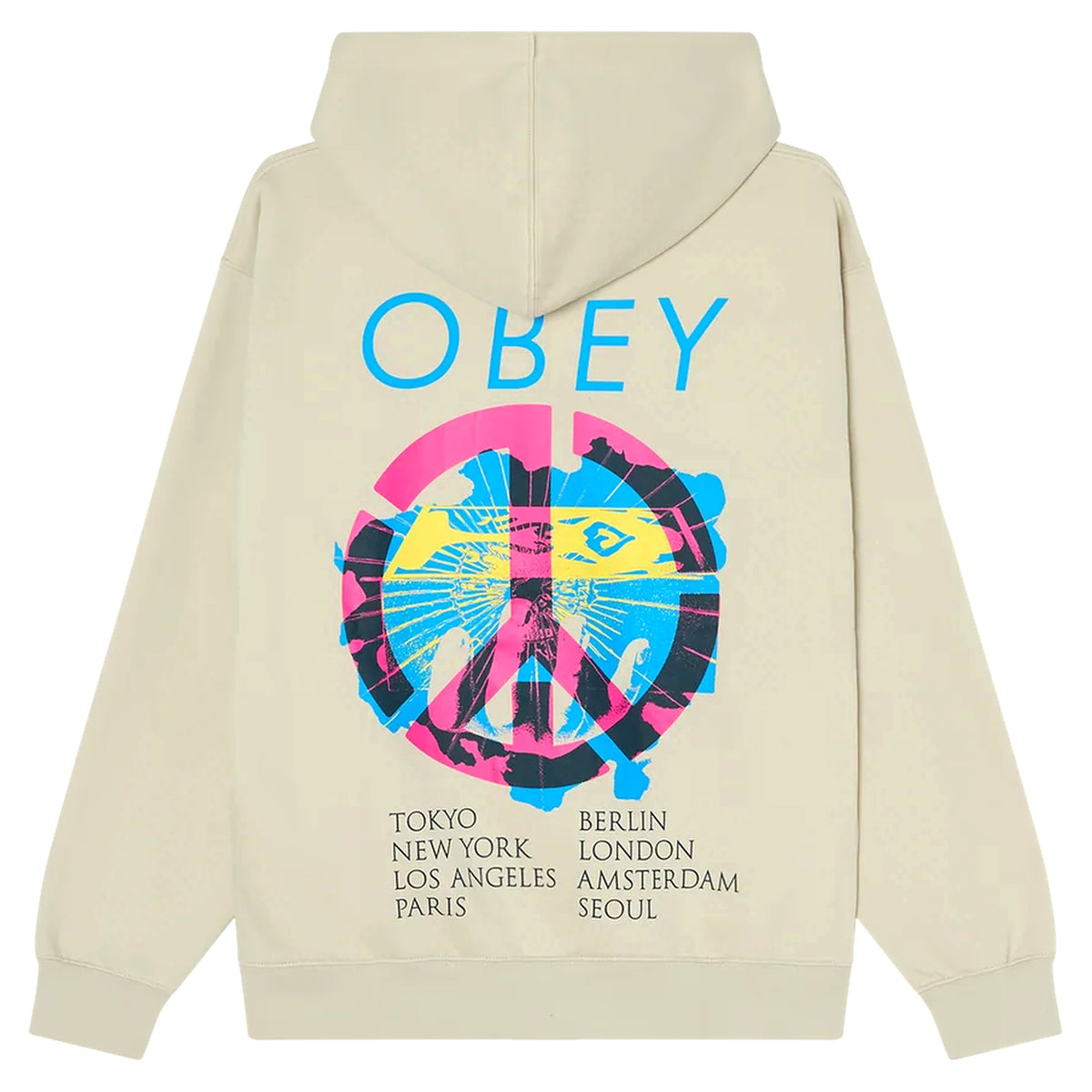 Felpa Obey Peace Brick Hood Fleece - Moonstruck