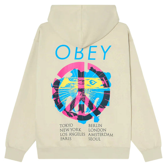 Felpa Obey Peace Brick Hood Fleece - Moonstruck
