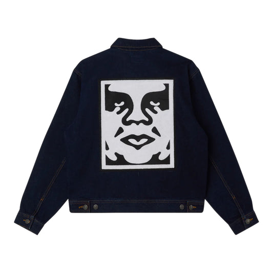 Giacca Obey Icon Hardwork Zip Up Jacket - Rinse Indigo