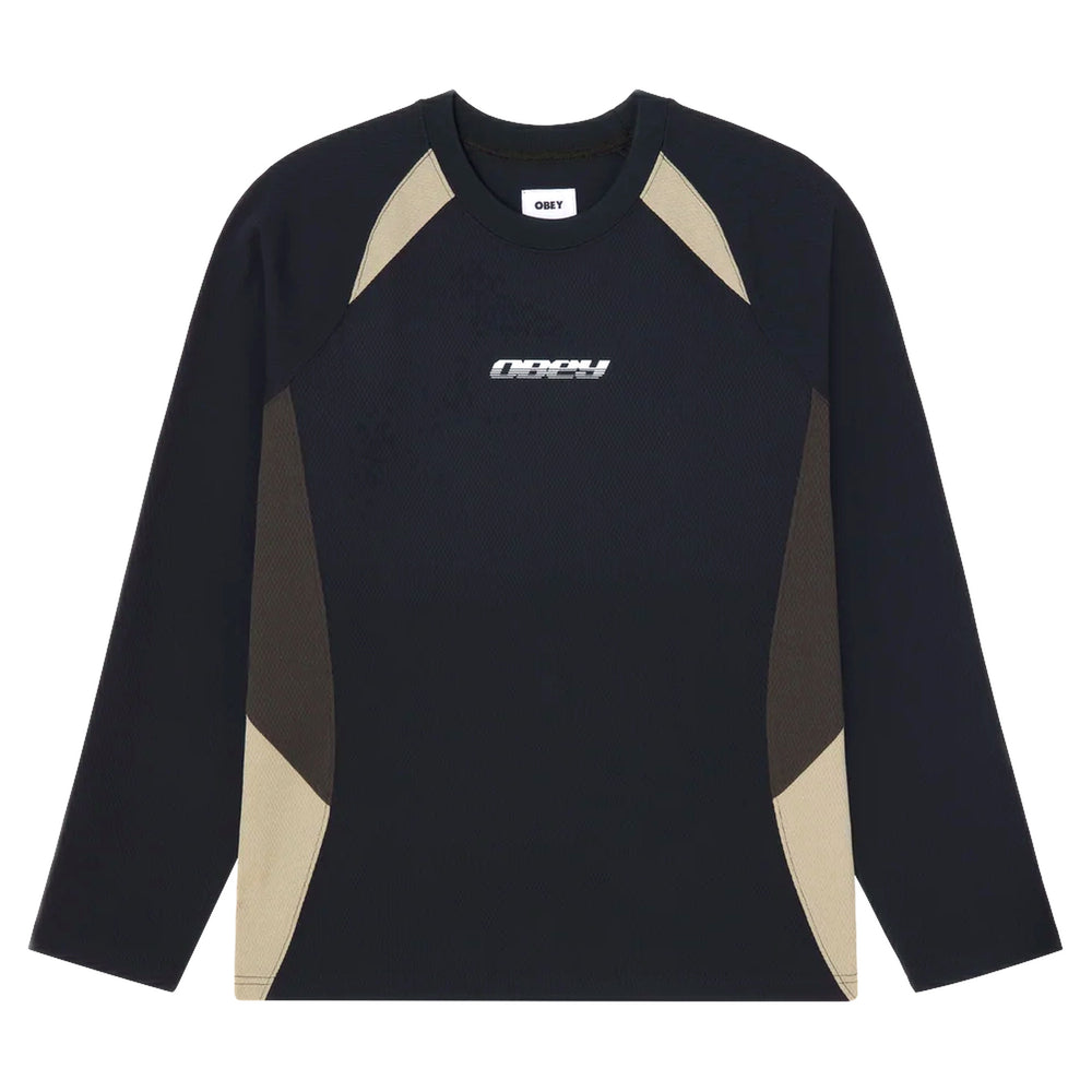 Long Sleeve Obey Delta Knit LS - Black Multi