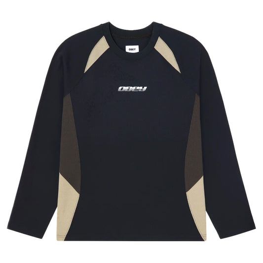 Long Sleeve Obey Delta Knit LS - Black Multi