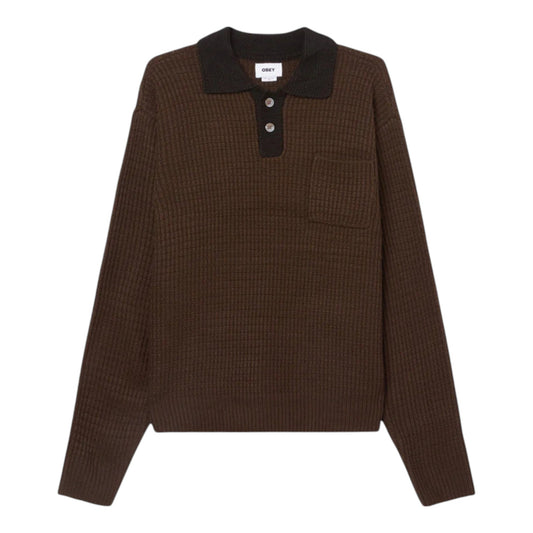 Maglione Obey Danny Polo Sweater - Dark Brown Francis Concept