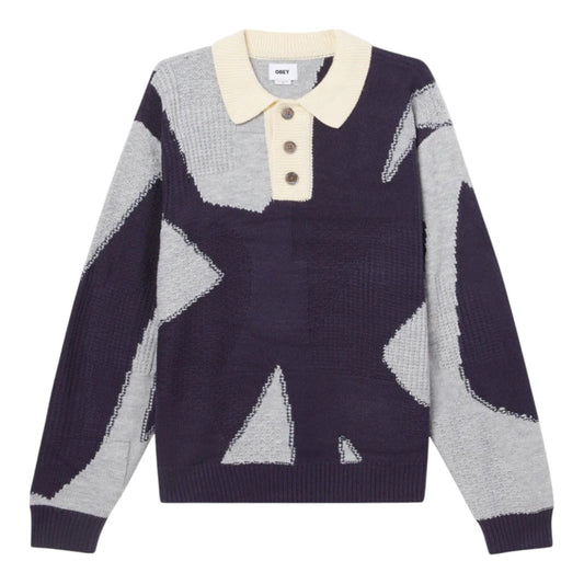 Maglione Obey Luca Polo Sweater - Heather Grey Multi Francis Concept